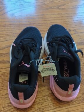 Puma Kids Black and Pink Athletic Sneakers